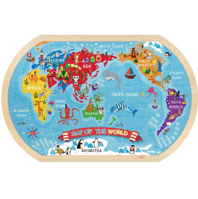 Wooden World Map Puzzle