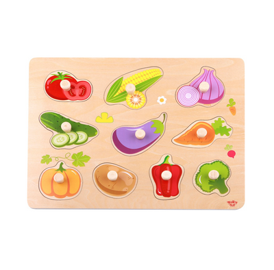 Wooden Vegetable Peg Puzzle