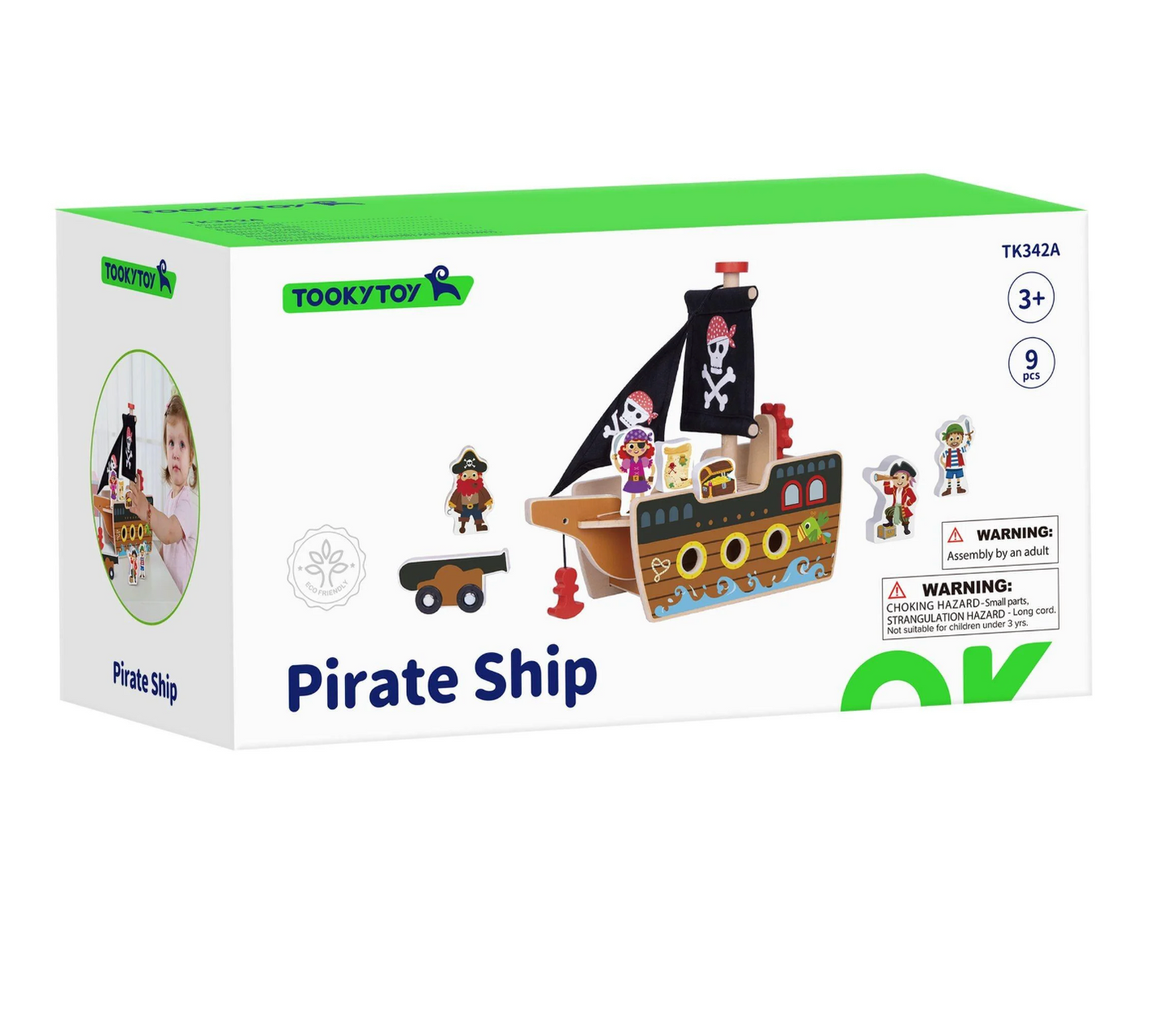 Wooden Pirate Ship Playset