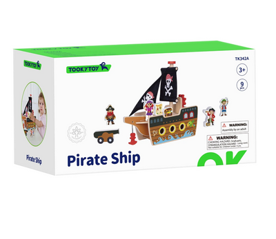 Wooden Pirate Ship Playset