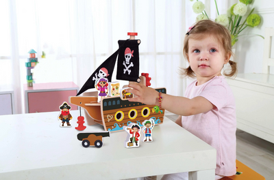 Wooden Pirate Ship Playset
