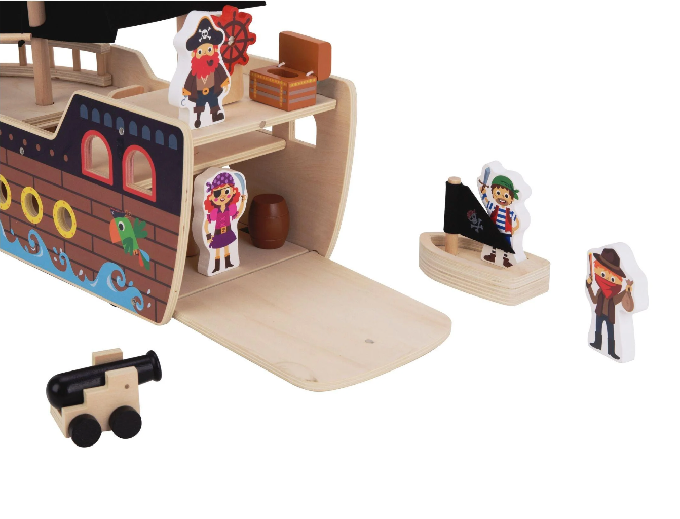 Wooden Pirate Ship Playset