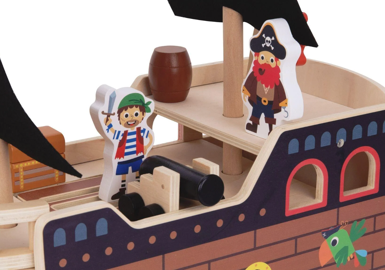 Wooden Pirate Ship Playset
