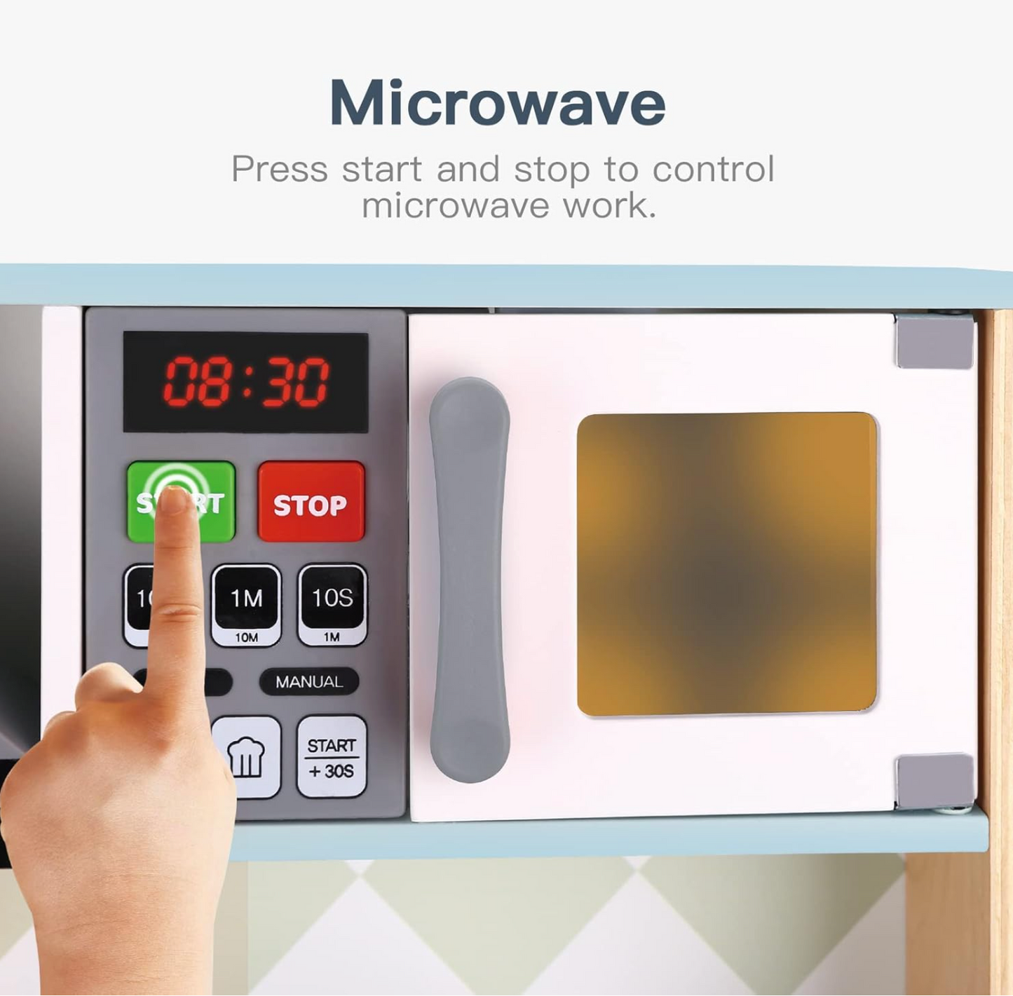 Tooky Toy Wooden Kitchen Toddler Kitchen Playset