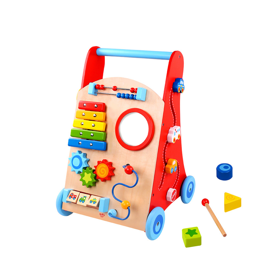 Tooky Toy Multi-Activity Wooden Baby Walker