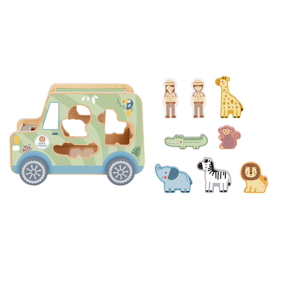 Tooky Toy Wooden Animal Jeep