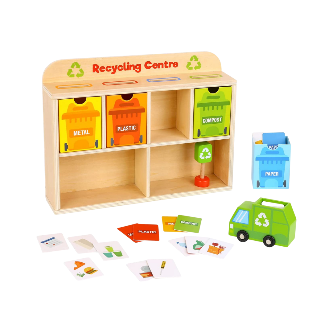 Tooky Toy Wooden Recycling Centre - 39Pcs