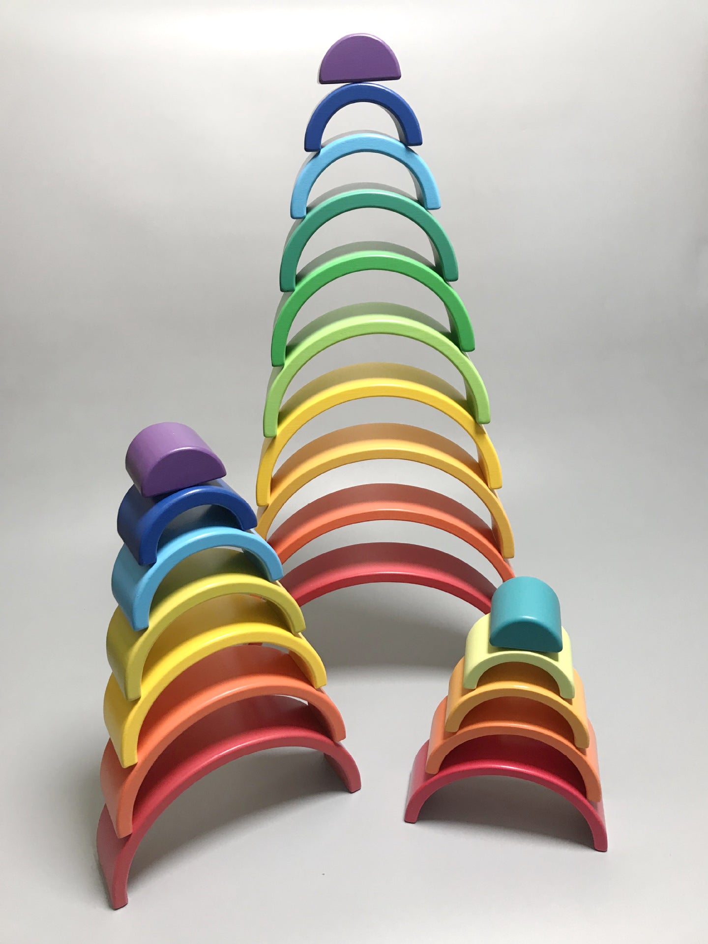 Prism Play Superior Beech Rainbow - 5 Pcs - Wooden Rainbow Stacker - Small Size
