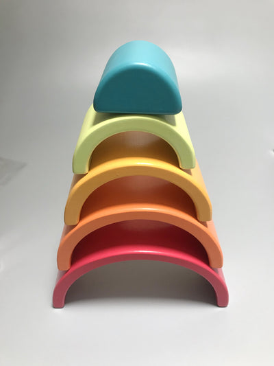 Prism Play Superior Beech Rainbow - 5 Pcs - Wooden Rainbow Stacker - Small Size