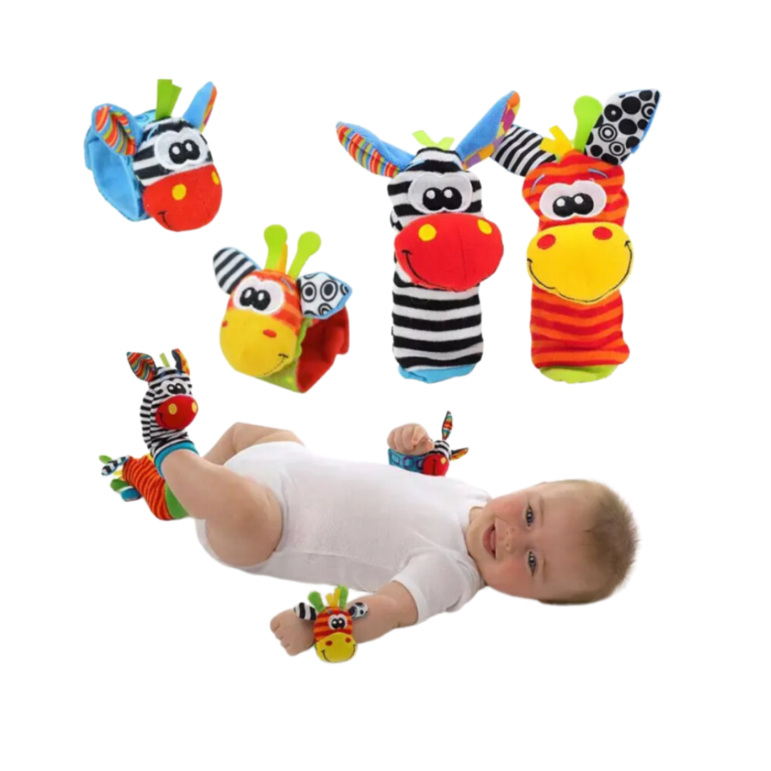 Sozzy Baby Wrist Rattles Foot Finder Toys 4Pcs Set