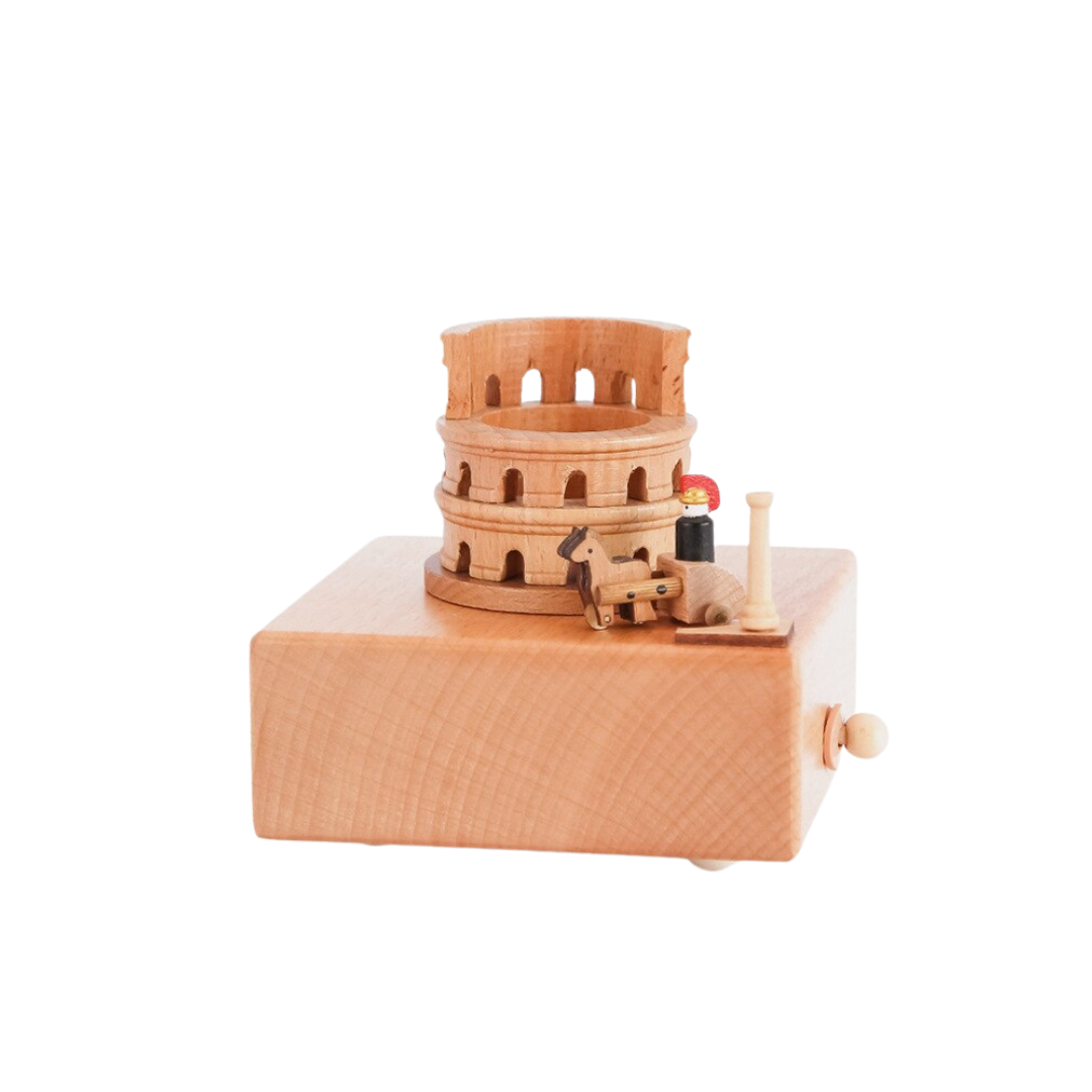 Wooden Music Box-Roman-Colosseum
