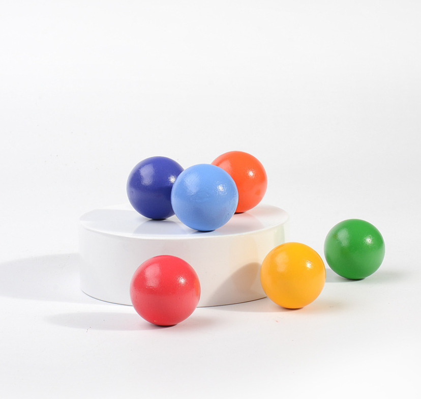Montessori Wooden Rainbow Balls 6 pic Set