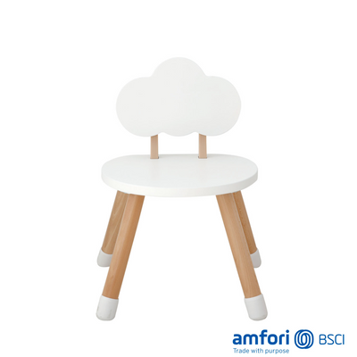 Premium Kids Wood Chair - Cloud