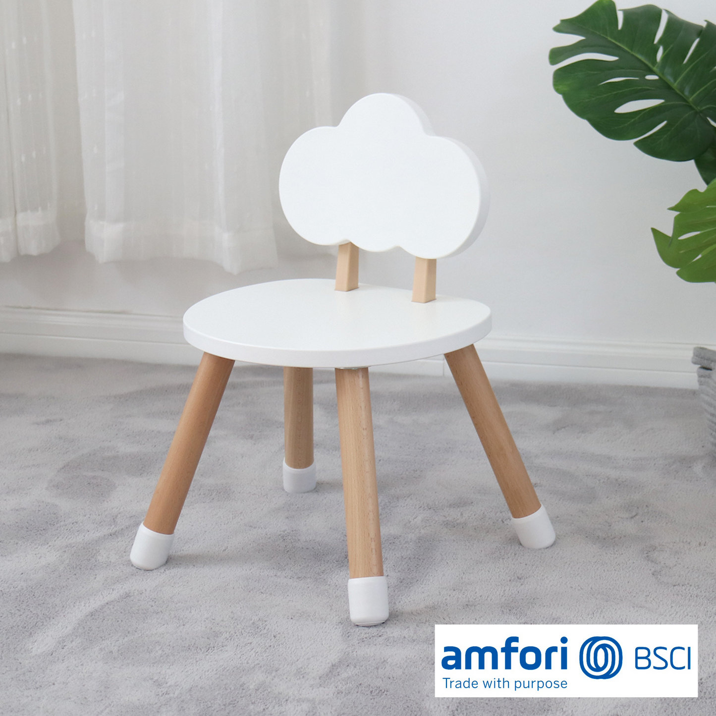 Premium Kids Wood Chair - Cloud