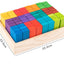 Wooden Rainbow Building Slats in Tower Box 72 pcs- Montessori toys