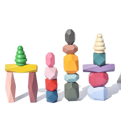 18 Pcs Wooden Stacking Stones