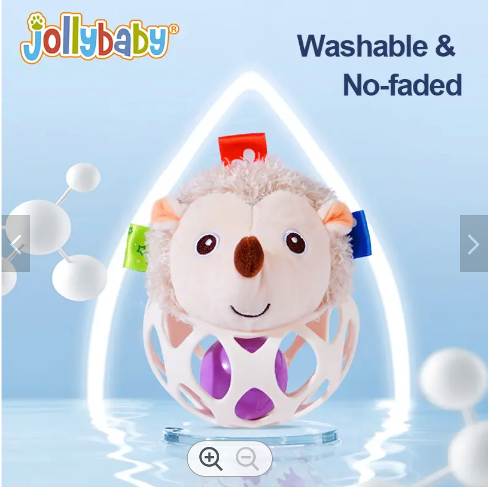 Jollybaby Baby Animal Soft Rattle Toy Plush & Silicon - Slot Hedgehog Koala