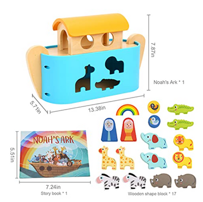 TOOKYLAND Kids' Noah's Ark Wooden Set