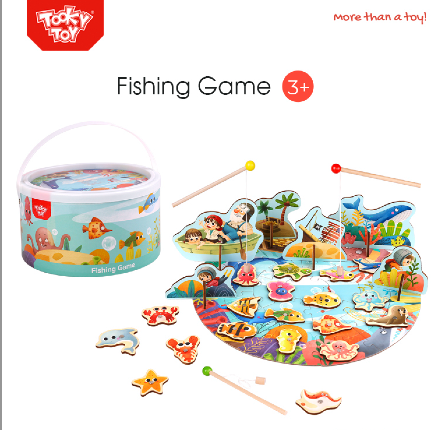 Tooky Toy - 66 Pcs Magnetic Fishing Toy Game - Large – Tahi Toy