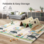 2m*1.8m*1.5cm - Foldable Baby Play Mat with Carry Bag - Road Map&123 Double Sides - (Thickness 1.5cm)- Waterproof Indoor Outdoor Use