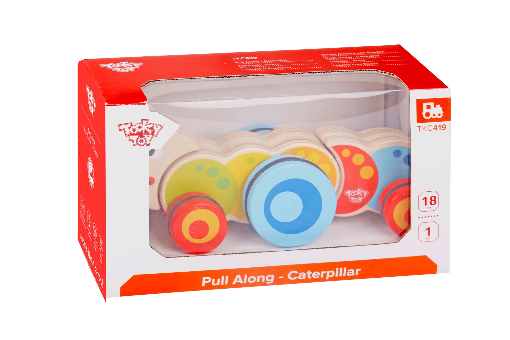 Tooky Toy Wooden Pull Along - Caterpillar