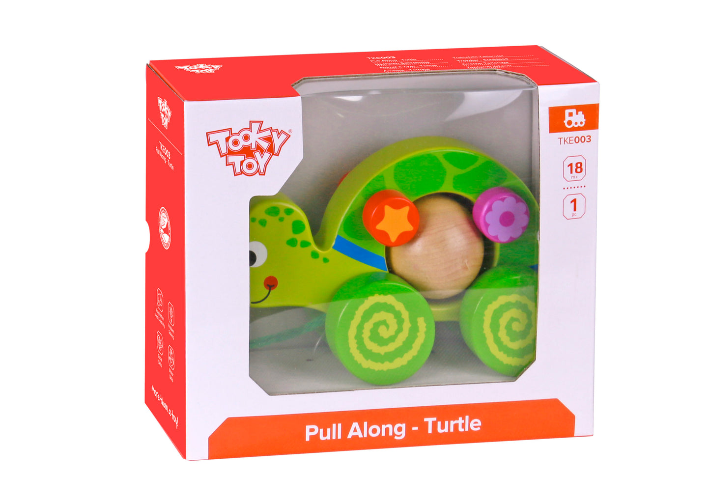 Tooky Toy Wooden Pull Along - Turtle