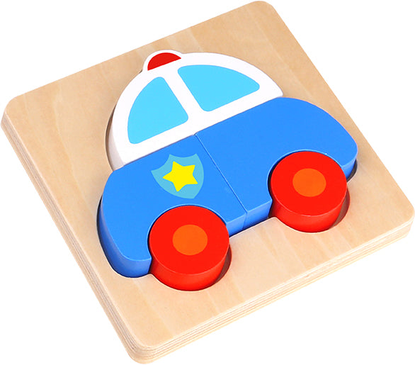 Tooky Toy Wooden Mini Puzzle - Police Car