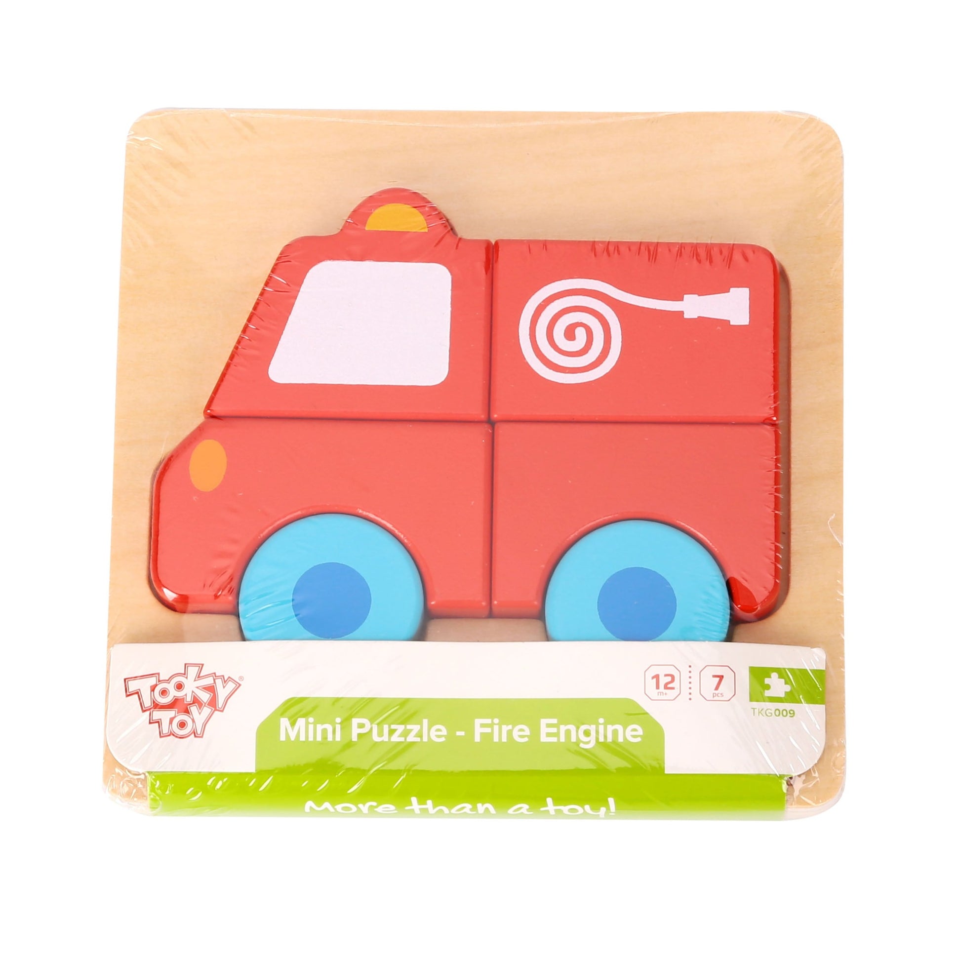 Tooky Toy Wooden Mini Puzzle - Fire Engine