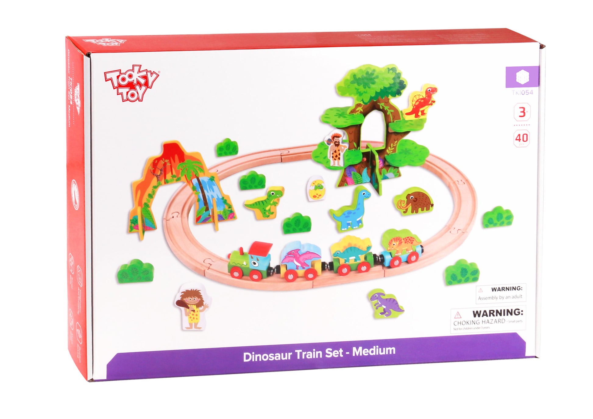 Tooky Toy Wooden Dinosaur Train Set-Medium