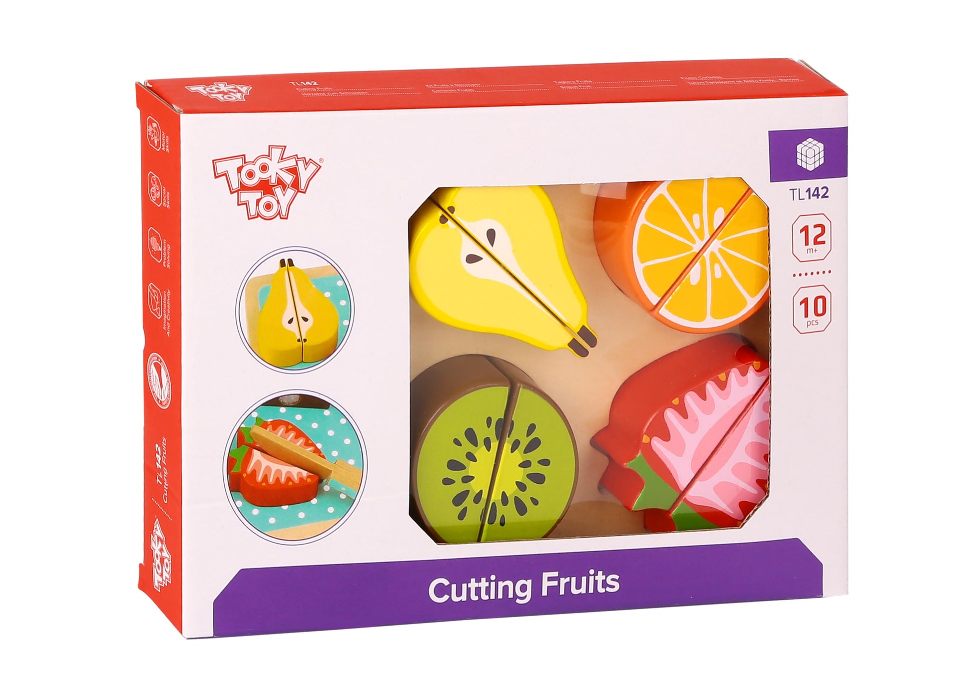Tooky Toy Wooden Cutting Fruits Set  6 Pieces