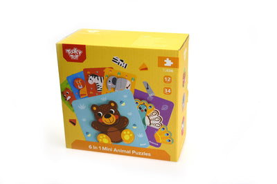 Charming 6 in 1 Wooden Puzzle - Educational Toy Animal Jigsaw Puzzle