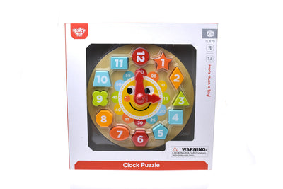 TOOKY TOY WOODEN CLOCK PUZZLE