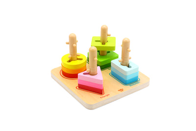 TOOKY TOY New Wooden Geometric Block Sorter Learning Gift Set Toys For Kids