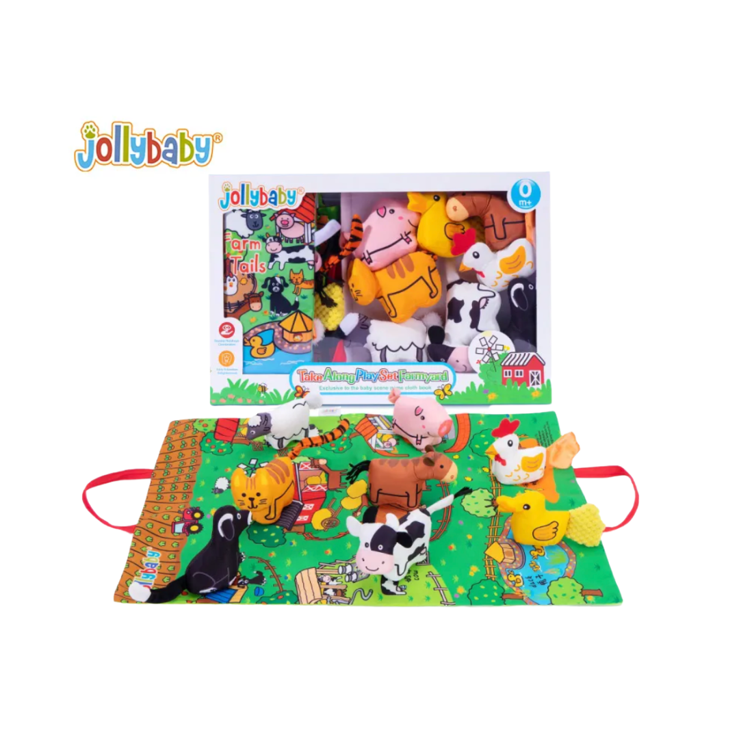 JollyBaby Take-Along Play Mat with Cloth Book