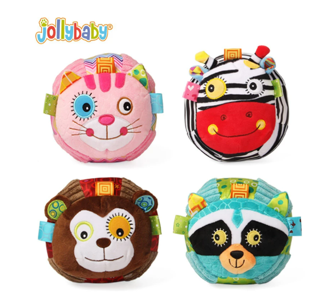 Jollybaby - Soft Plush Sensory Rattle Toy 