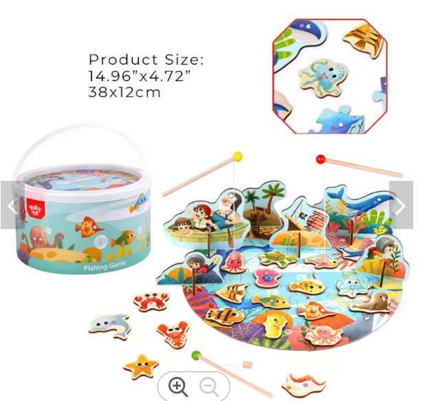 Tooky Toy 66 Pcs Magnetic Fishing Game - Large