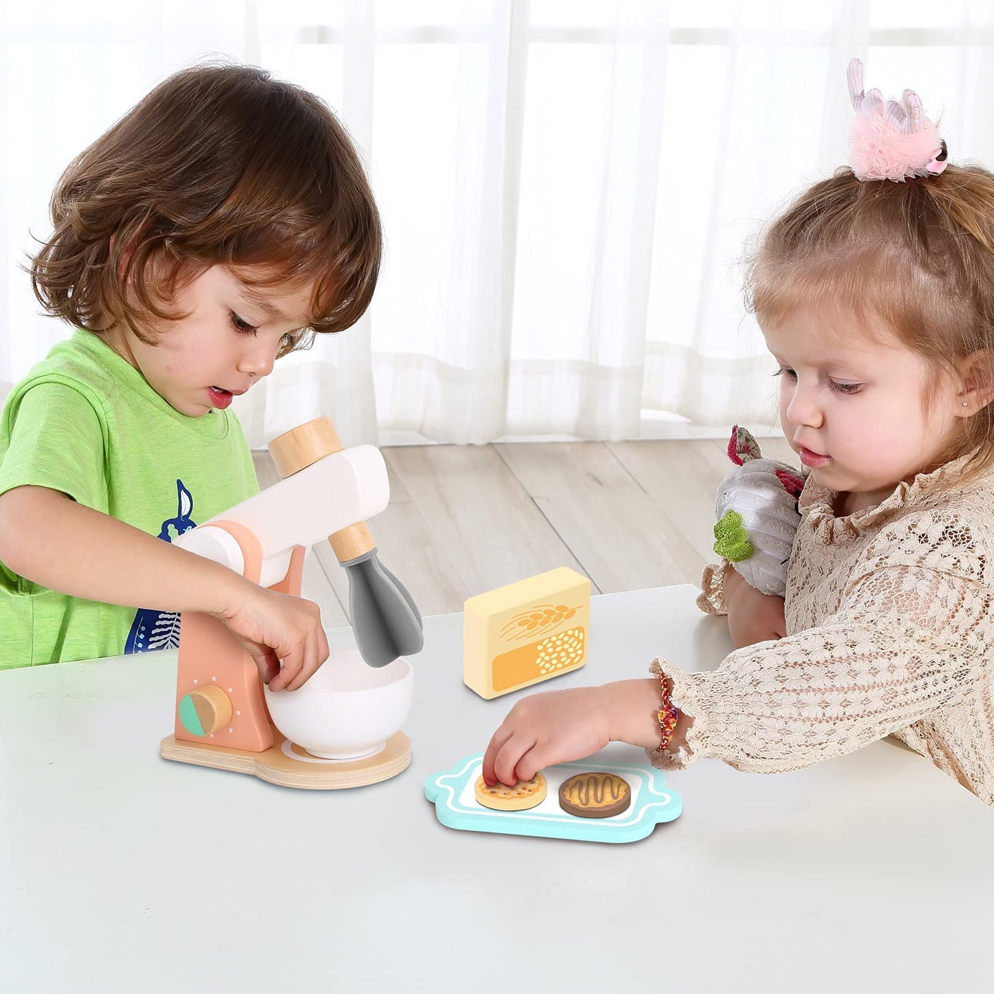Tooky Toy Wooden Kitchen Toy Mixer for Kids