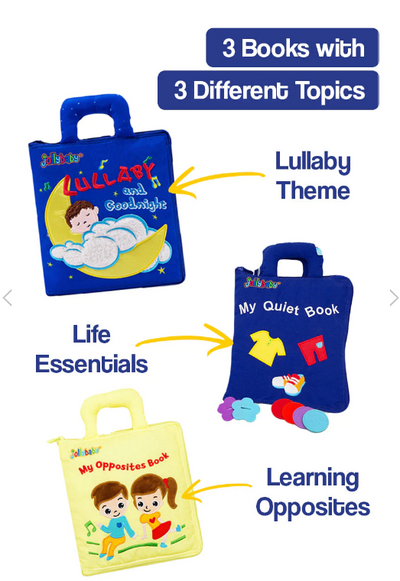 Jollybaby Quiet Books Interactive Learning Bundle (3 Pcs Set )
